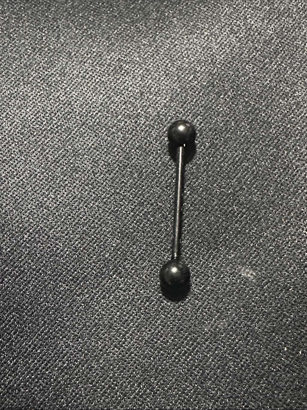 Black Straight Barbell Tongue Ring